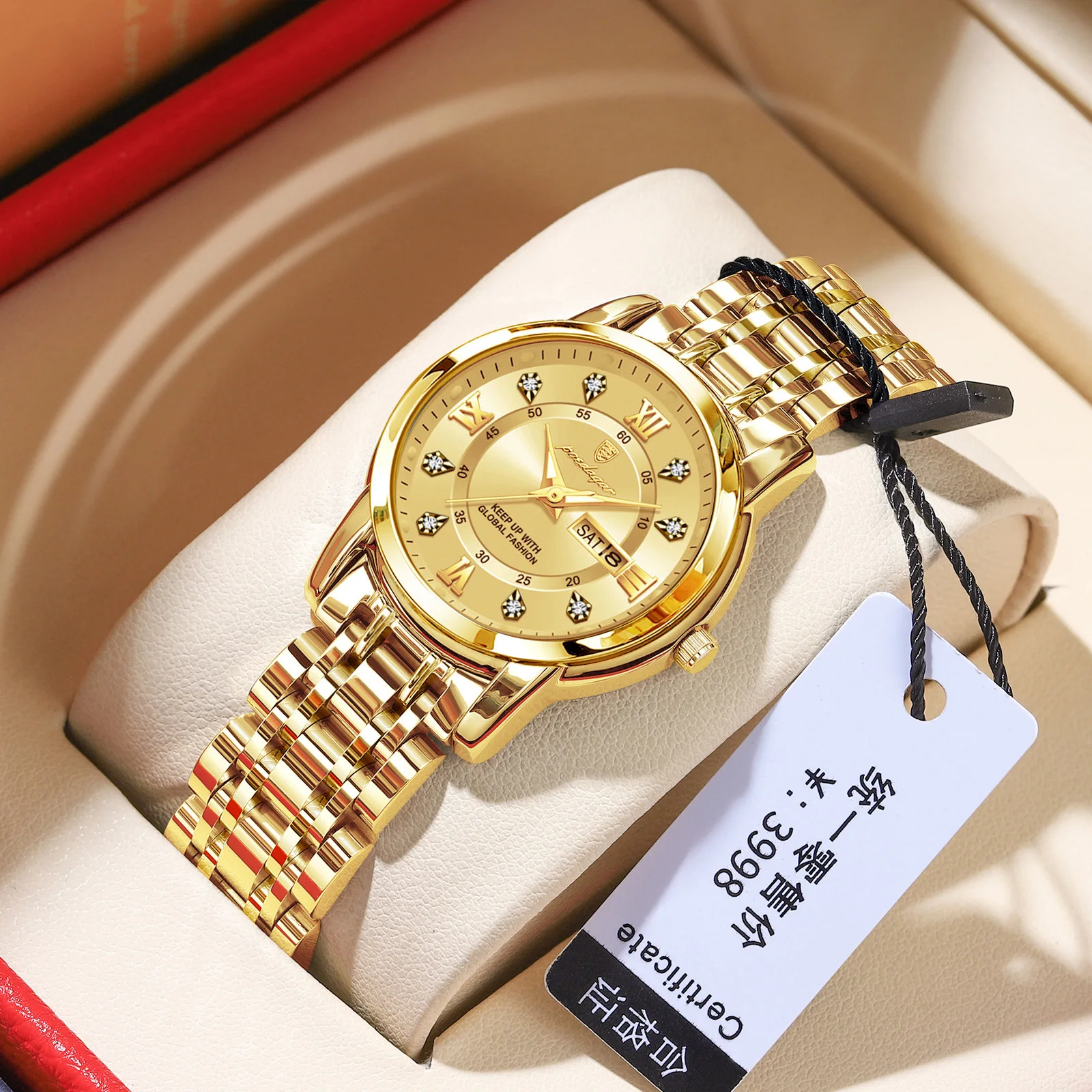 Women\'s All Gold Analog Diamond Stainless Steel Waterproof Elegant Luxury Watch 51nFypzd9JL._AC_UY1000_.jpg main image 2
