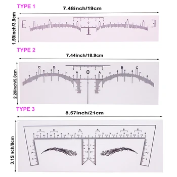 Disposable Eyebrow Ruler Stencils Transparent Mapping Stickers ...