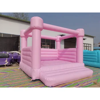 Hot Selling pink White Inflatable Wedding Trampoline, Inflatable Children's Trampoline with Blower.