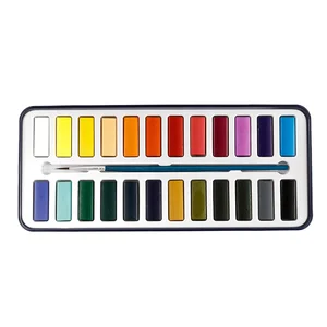 Artist Water Color Pan Set Best Quality Many Colors Painting OEM  with Portable Metal case