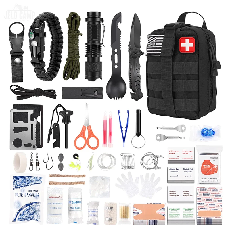 280 in 1 First Aid Kits Outdoor Wilderness SOS Hiking Hunting Hiking Bag Adventure Camping Gear Emergency Survival Kit