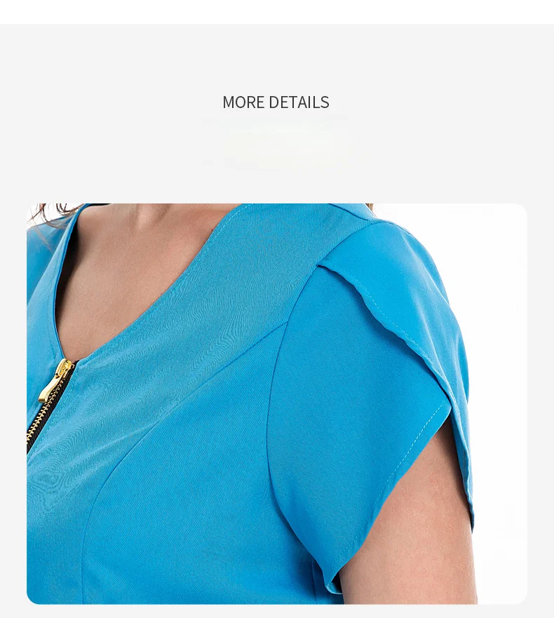 Nursing Uniform Sets Women's Fashion Lace-up Waist Short-sleeved Elastic Overalls Scrubs Nurse Uniforms for Hospital Top & Pants