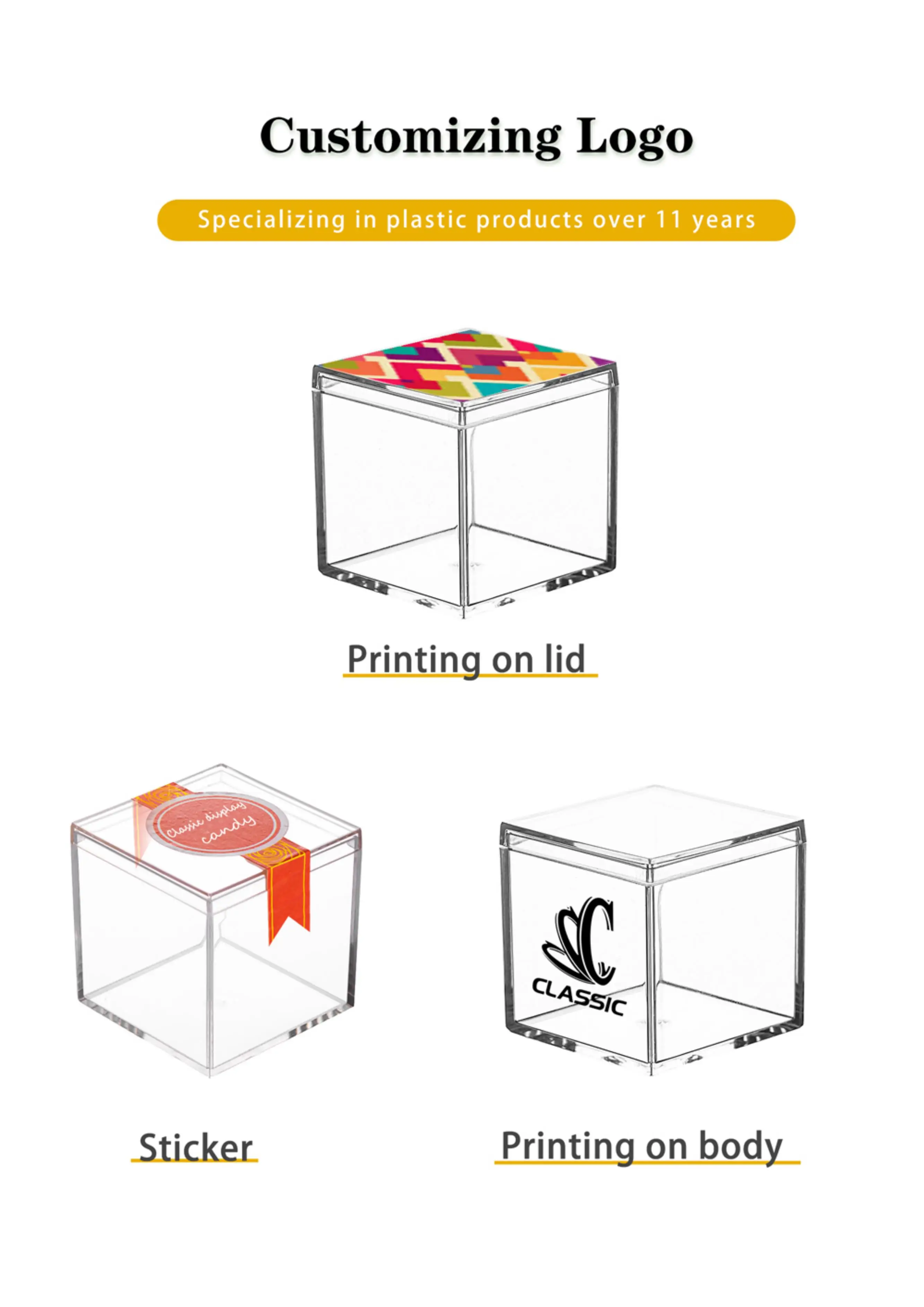 Acrylic Candy Box Favor Mini Acryl Square Storage Container Clear