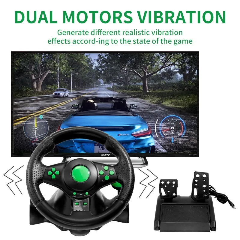 RW02 Joystick And Game Controller Video Game Car Steering Wheel For Racing Car Games  Pc Steering Wheel