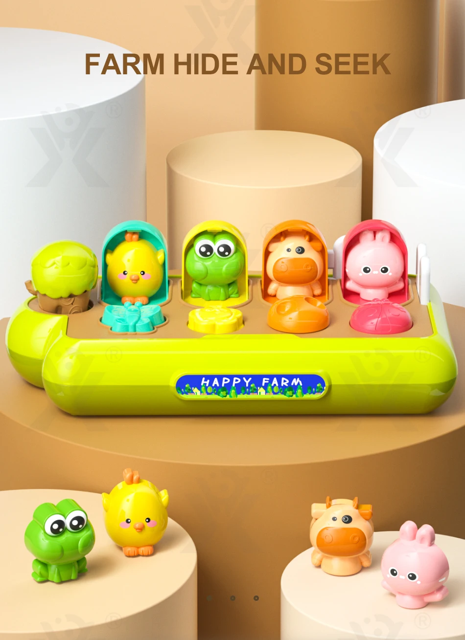 Chengji Educational Cartoon Farm Animals Ejection Peekaboo Game Box