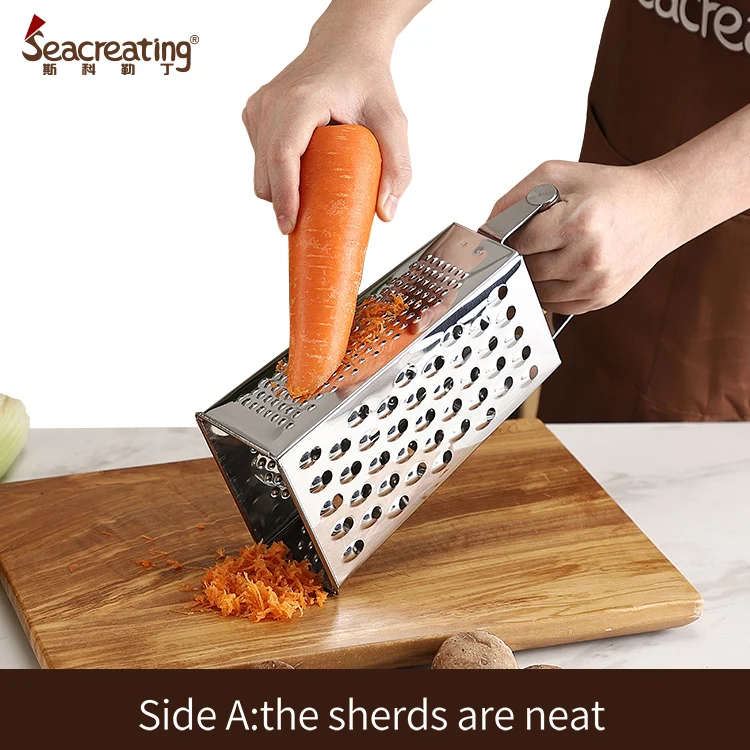 4-Sided Stainless Steel Large 84 Inch Box Grater Potatoes Carrots