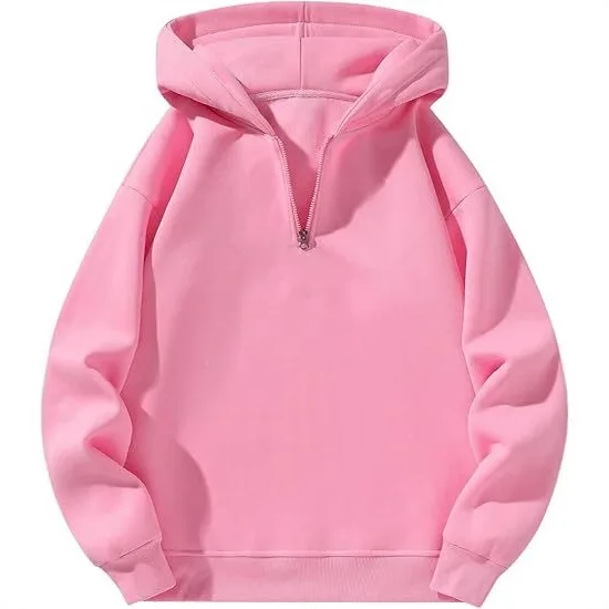 American Casual Zip-Up Hoodie Loose Sports Sweatshirt Solid 100% Cotton Anti-Pilling Fle preview