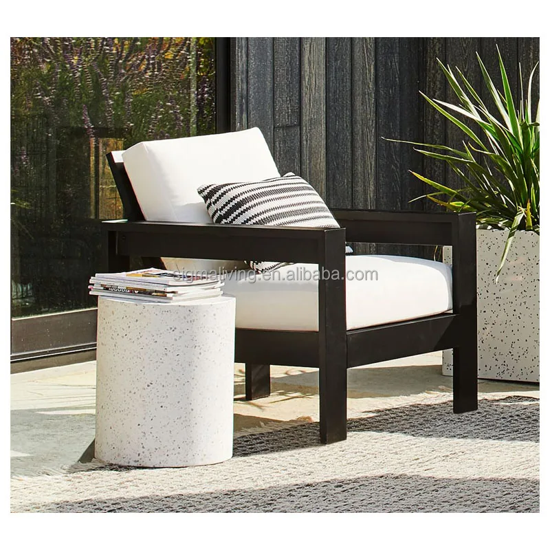 Aluminum casting outdoor garden furniture, Patio sofa set with concrete table, high-quality metal garden sofa