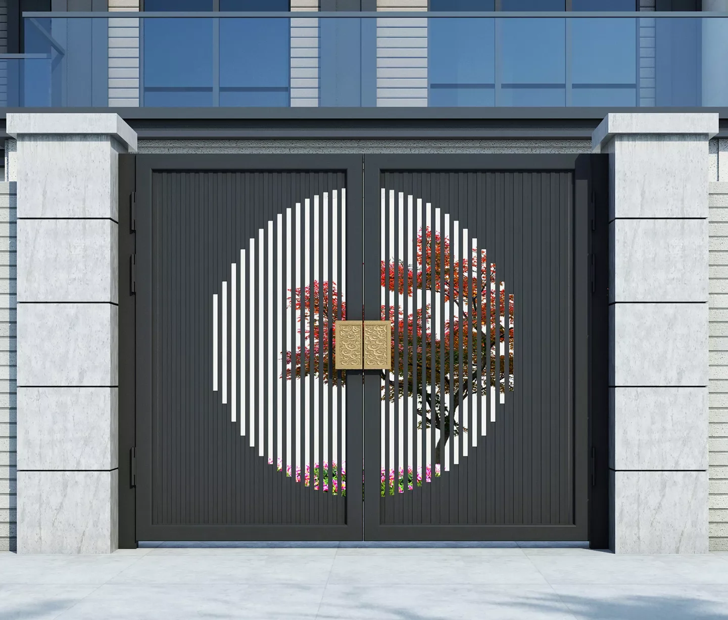 Easy Install Modern Style Aluminum Sliding Gate for Villa Driveways ...