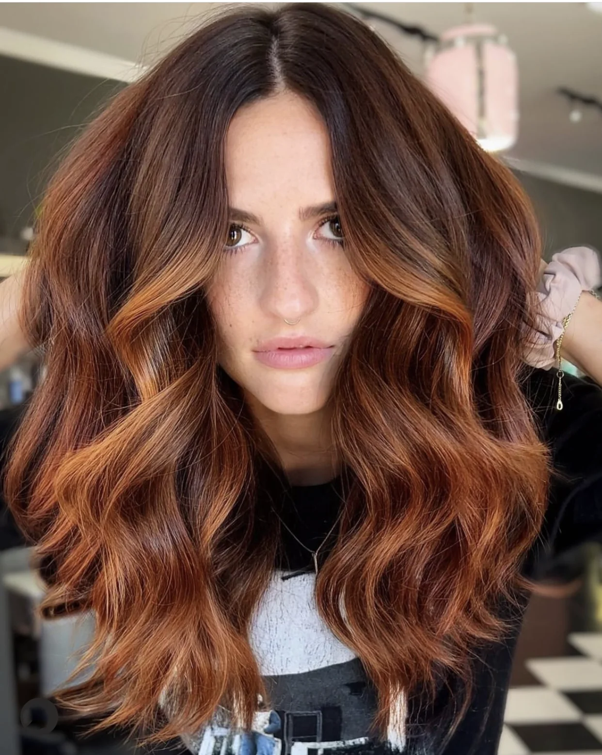 Natural Look 150% Density Highlight Reddish Brown Balayage 