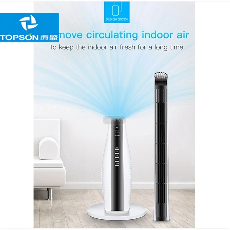 Tower Fan 43 Inch Bladeless Oscillating Quiet Tower Fan With Remote Control,Up To 7.5 Hour Timer