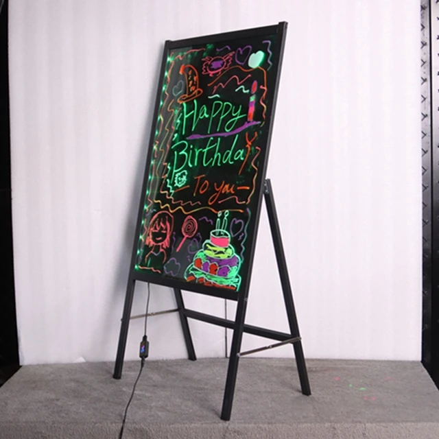 New Advertising  Display LED Drawing Writing Board Diy with Fluorescent Marker Pens Erasable LED Message Menu