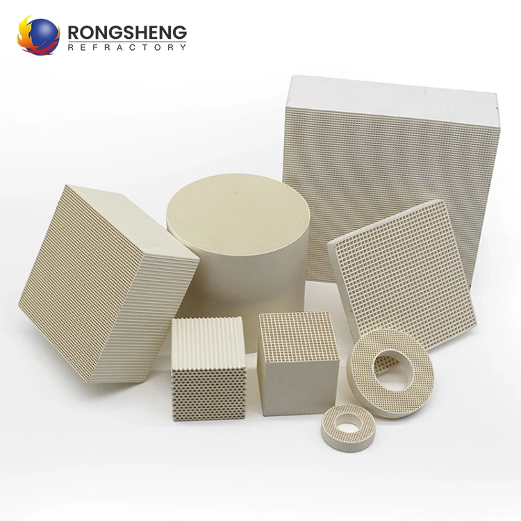 High Quality Cordierite Mullite Ceramic Honeycomb Filter Plates 25,40,50,60 Cell Honeycomb Ceramic Regenerator For Rto Rco