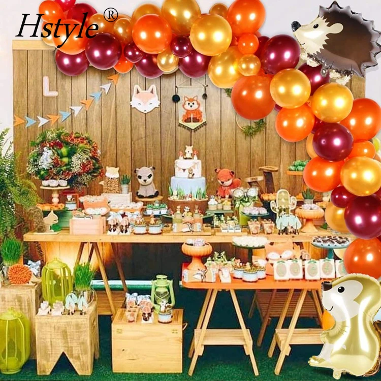Woodland Baby Shower Decorations Kit - Balloon Garland Arch, Backdrop, Foil Balloons (Fox & Hedgehog), Gender Neutral Party Supplies - View #5