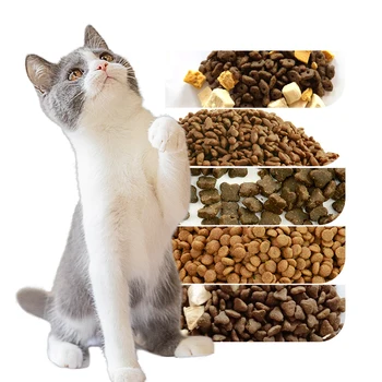OEM Cat Food Factory High Nutrition Star Shape Multiple Flavors Bulk Dry Cat Food Can Mix Freeze-dried Chicken