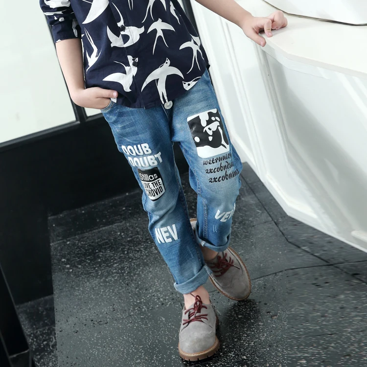 China Popular Jean Fabric New Pattern Jeans Pants Printed Jeans