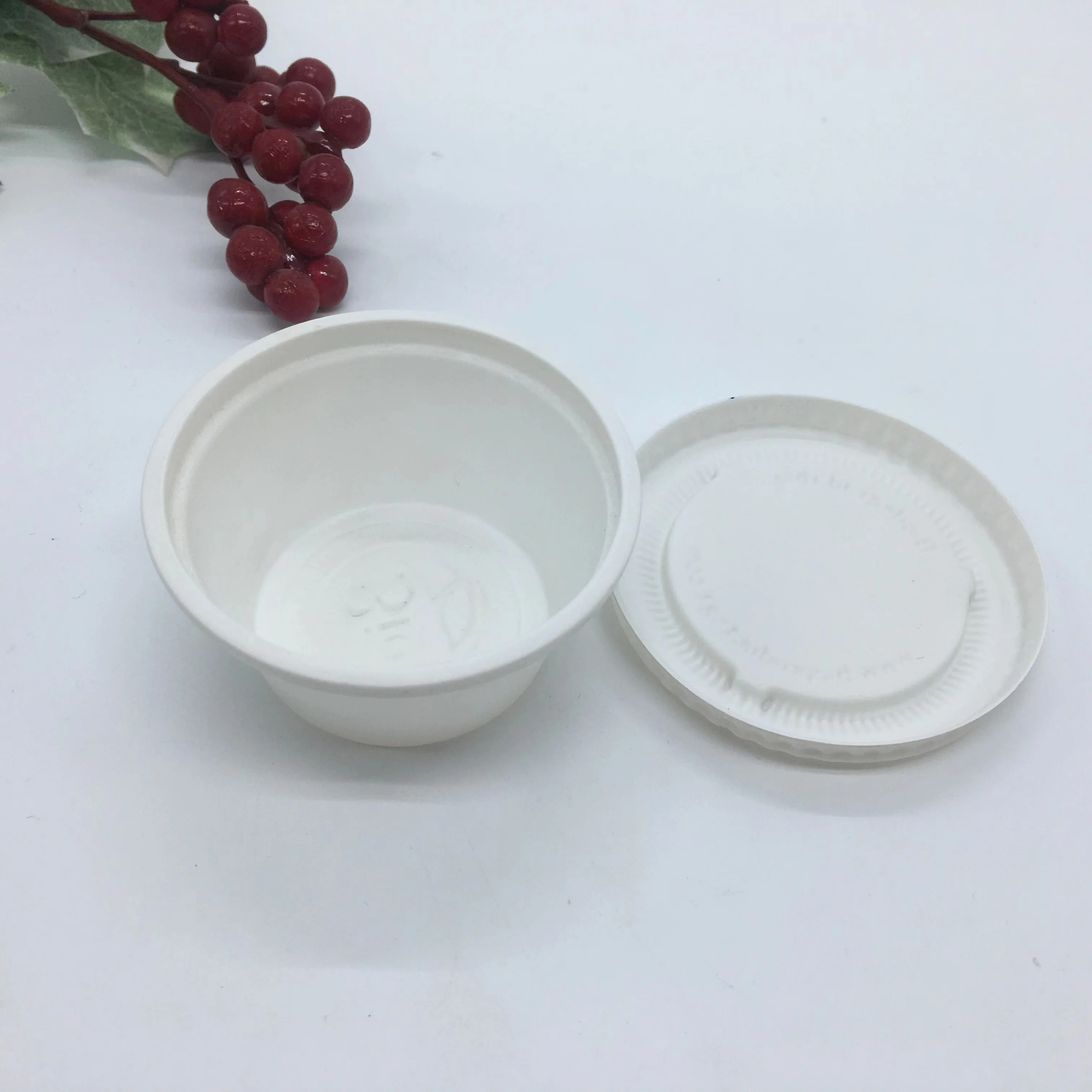 High Quality Eco Friendly Biodegradable Disposable Takeout Corn Starch Small Round Sauce Cup with Lid