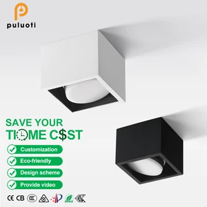 PULUOTI Adjustable Anti-Glare Spotlights with Easy Installation GX53 Surface Downlights Replacements Black for Home Hotel