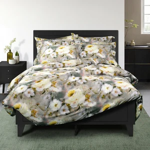 Vintage Style Quilt Cover Sets Oil Painting Printed 3D Winter Bedding Set Custom Cotton Fabric Bedding Sets for Double Bed