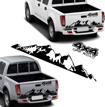 Car Body Sticker 4X4 Mountains Graphic Vinyl Stripe Decoration Accessories Sticker for Pickup Trucks L012