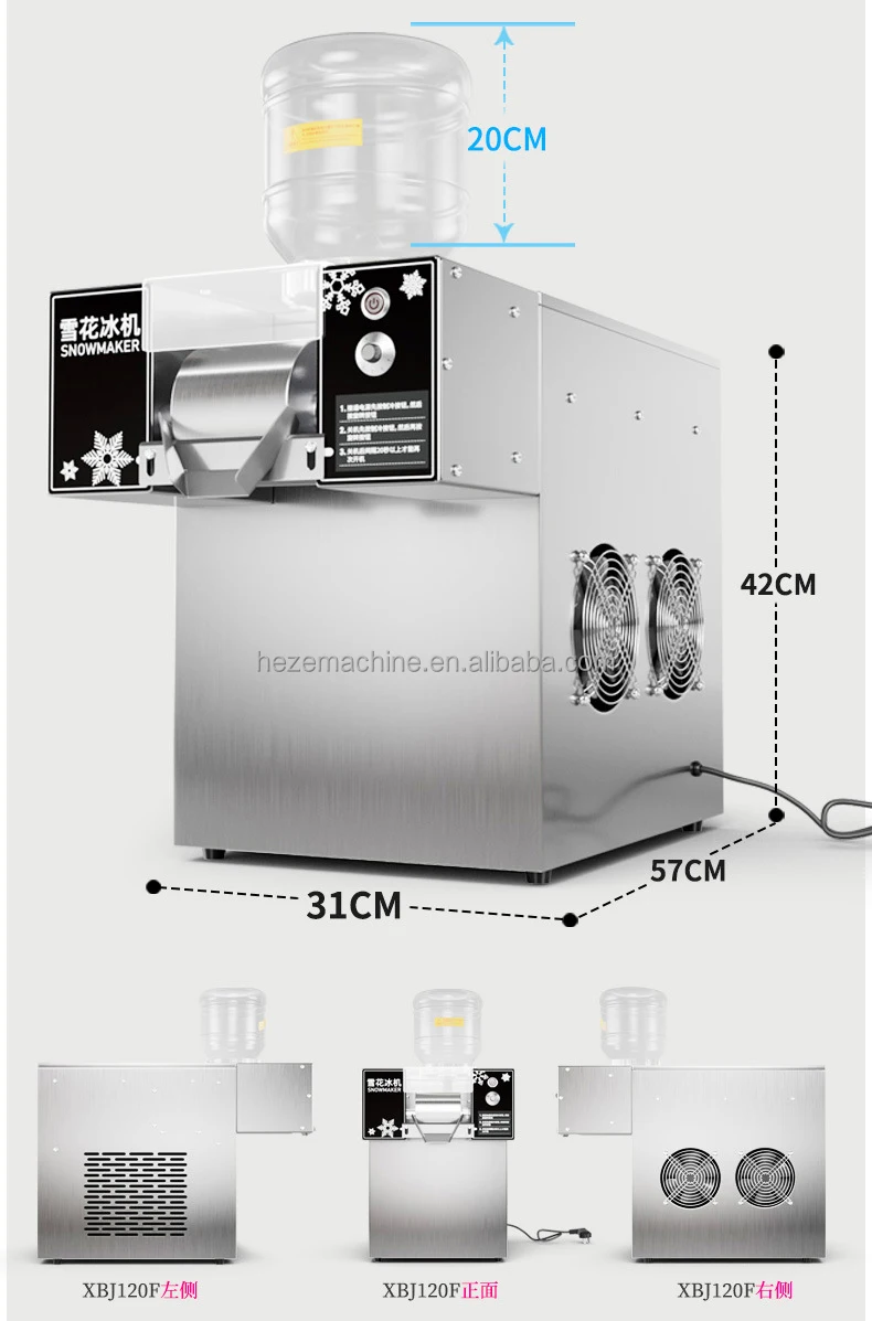 Best Selling Easy to Operate Snowflake Ice Maker Imported Compressor Wholesaler Price Bingsu Snow Ice Machine