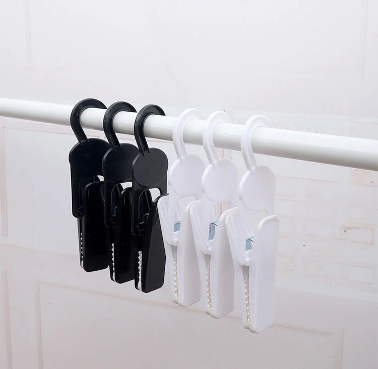 Corodo Plastic Hanger Clips, Black Strong Pinch Grip Clips for Use