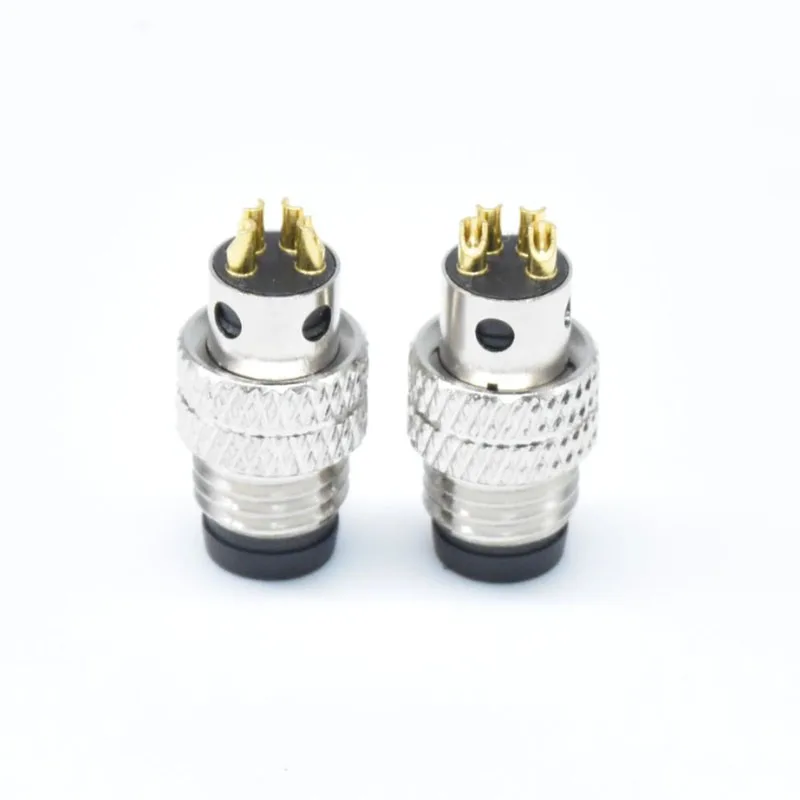 Ip67 Waterproof 4pin A Code Connectors Knurling m12 4-Pin Wire Cable Straight Male m12 Mold Connector