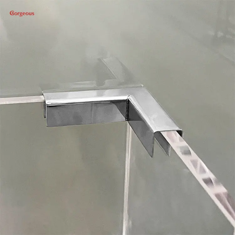 Gorgeous Stainless steel Shower Door Connector Bathroom Glass Clamp  90 180 degree bathroom glass corner shower glass door clamp