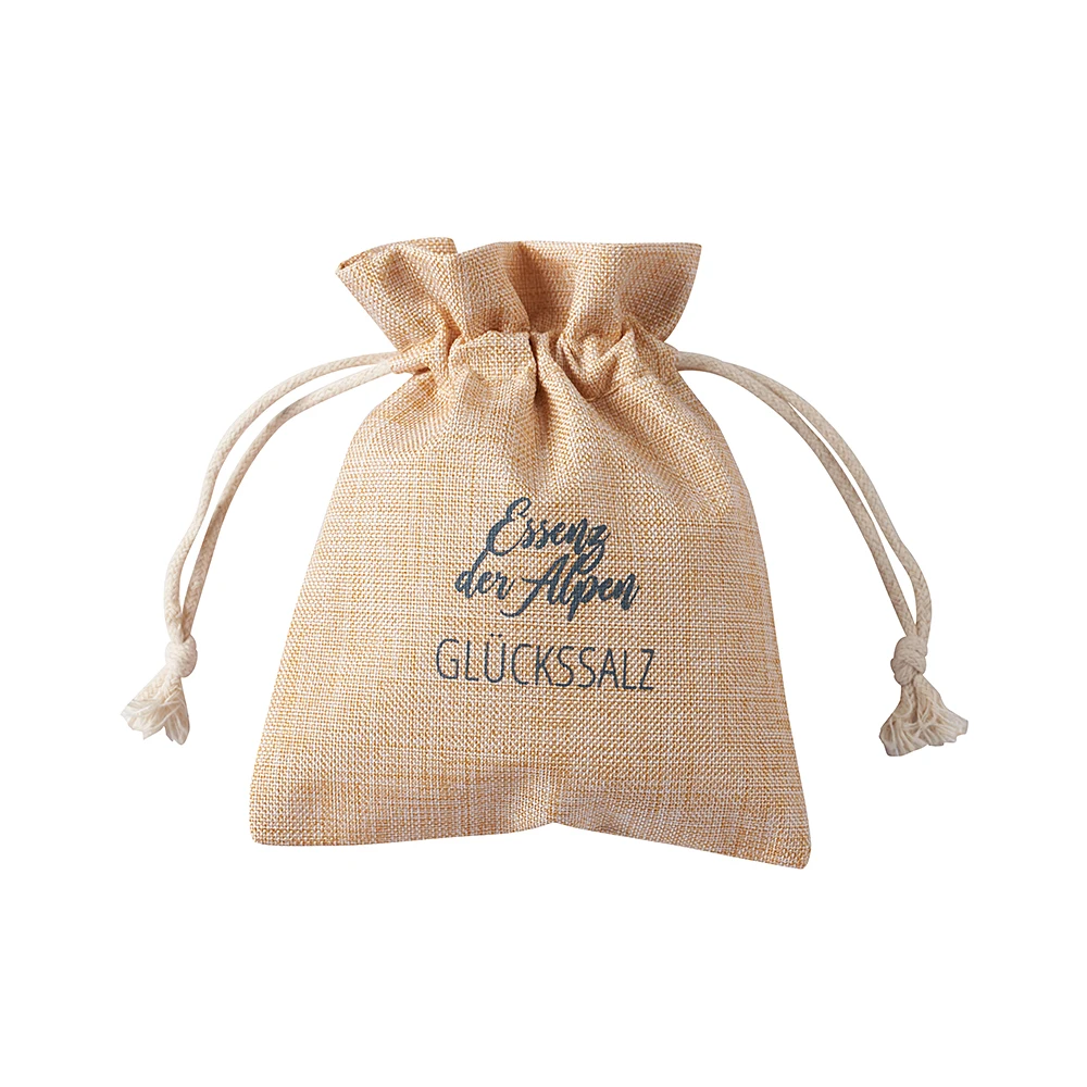 NATURAL Custom Print Logo Small Jute Jewelry Pouch Hemp Linen Jute Jewelry Bag Comb Burlap Drawstring Sacks