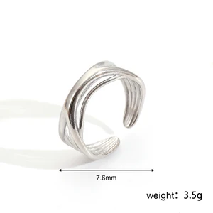 Irregular Cross Rings Silver 18K Gold Plated Multilayer Rings for Women