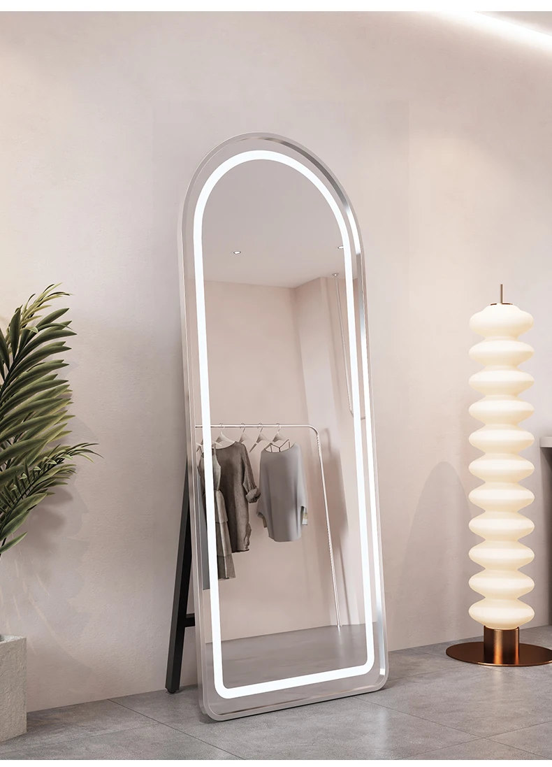 product manufactory led mirror free standing floor wall mounted hanging full body lighted full length mirror with lights-2