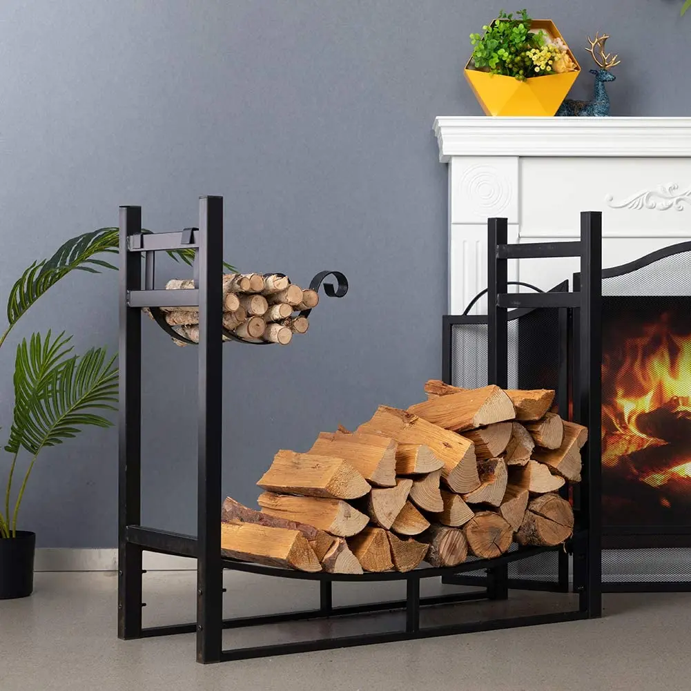 30-inch Heavy Duty Iron Firewood Log Rack Customizable Indoor Wood ...