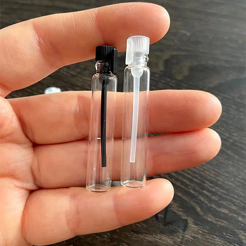 1ml 2ml 3ml Glass Mini Vial Sample Perfume Bottle Essential Oil Bottle Perfume Tube with Plastic Stopper