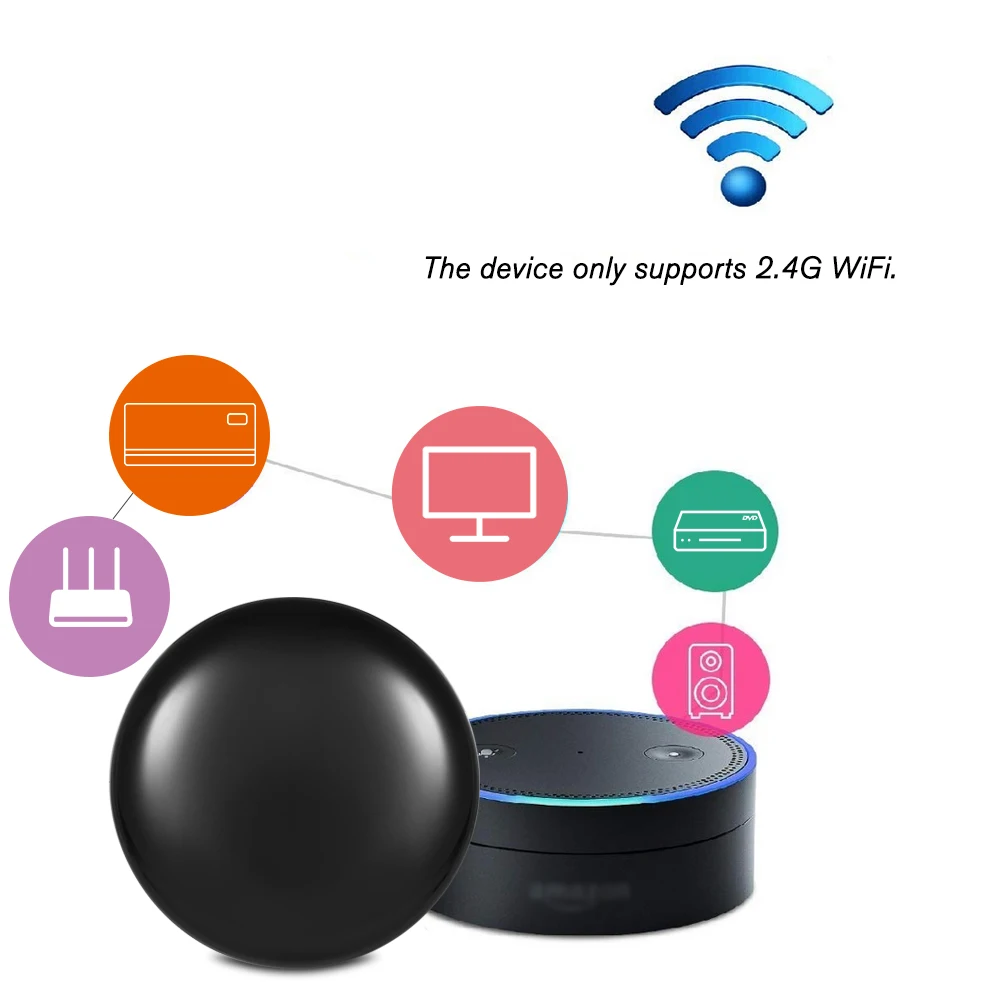 Tuya WiFi IR Remote Controller Mini Smart Home 360 Remote Control Switch for TV Air Conditioning Appliances Voice Control