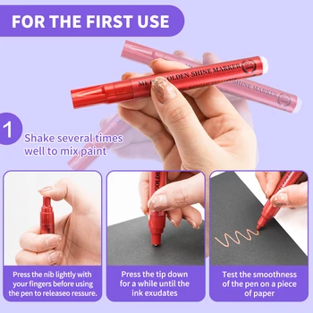 12 Colors Metallic Marker Pen Sets for DIY Painting