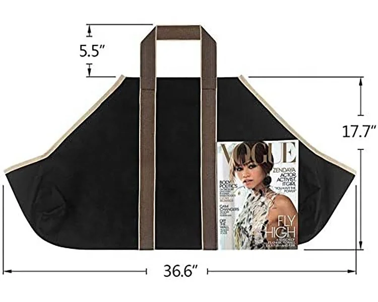 Waxed Canvas Log Firewood Carrier Tote Bag Fireplace Firewood Carriers