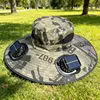 Gorro con ventilador solar y 2 ventiladores cuadrados-verde