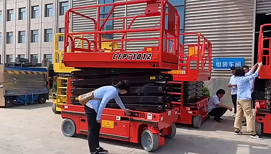 Rough Terrain Scissor Lift For Elevation Work Wheel Type 24-26 Ft ...