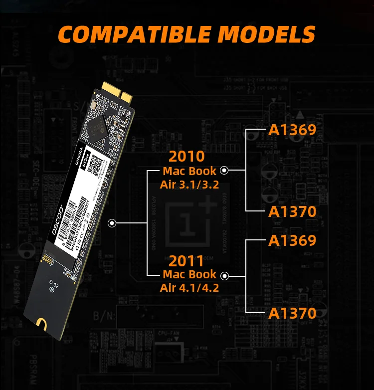 OSCOO Mac SATA SSD диско дюро 550 Мбит/с 128 ГБ 256 512 1 ТБ диске дур интерн для Air A1369 A1370 2010 2011