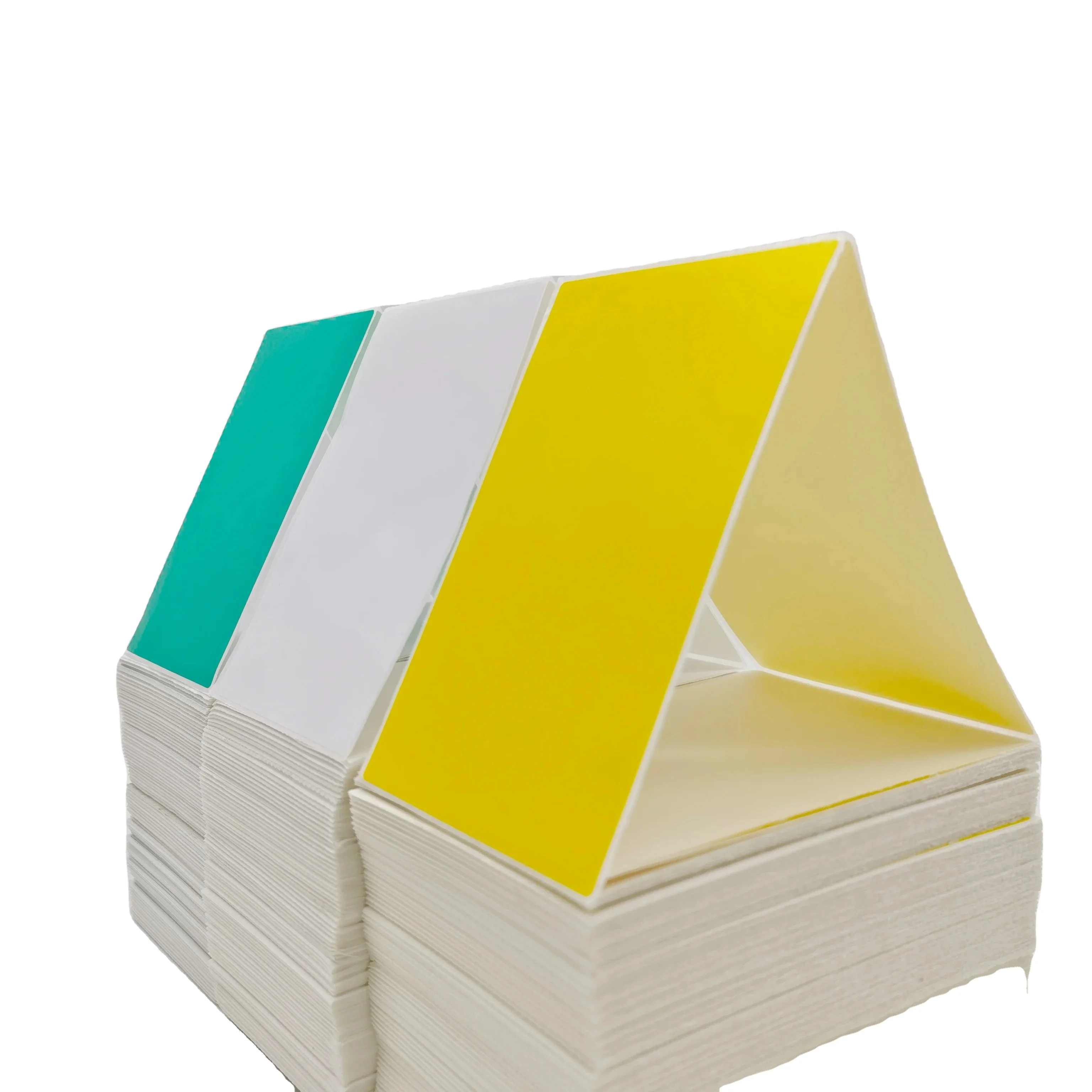 Custom 4x6 Size Green Adhesive Stickers 500pcs Fanfold Direct Thermal