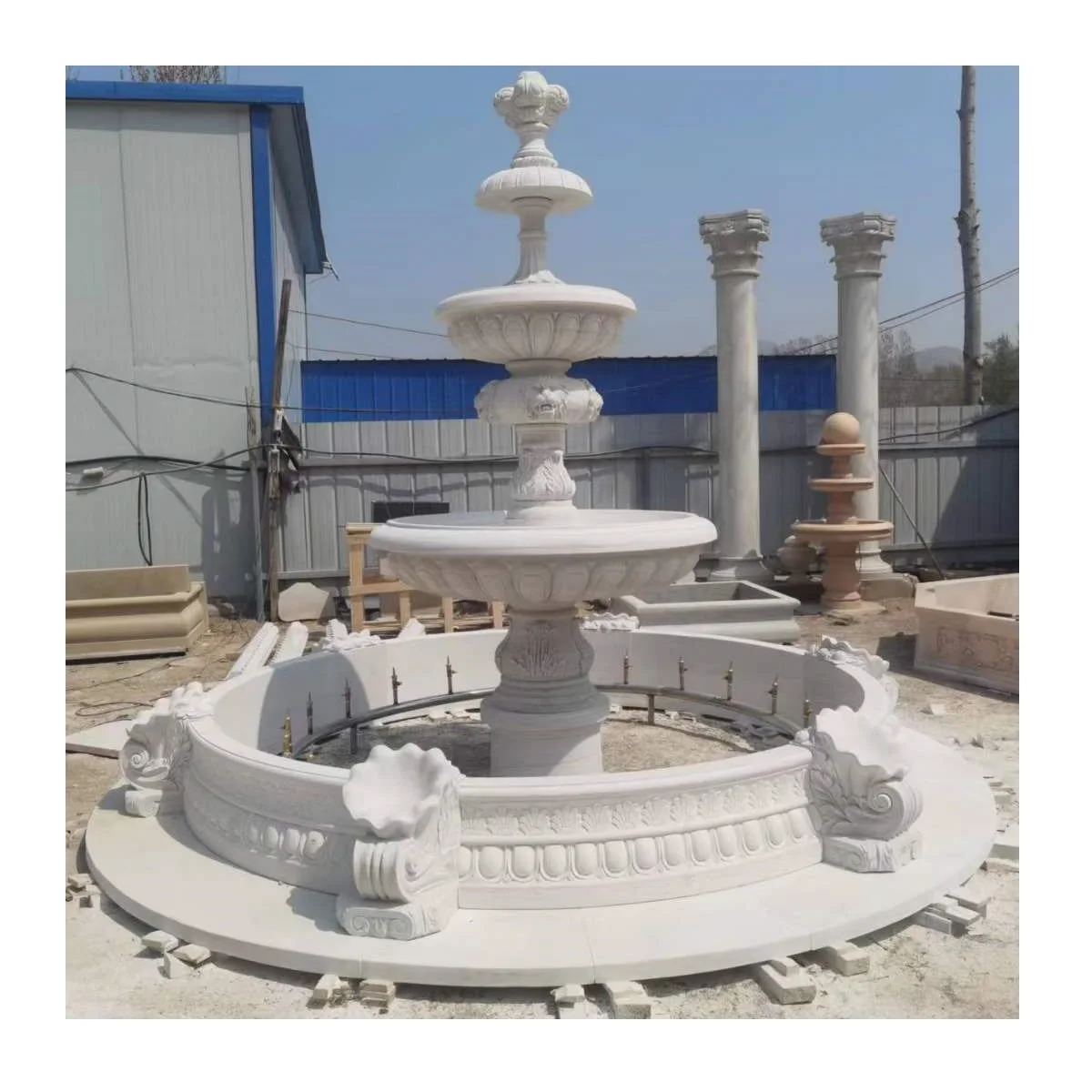 Gaf367 Белый Мрамор Большой Двор Открытый Пол Фонтан Воды И Декор - Buy  Large Yard Fountains,Floor Water Fountain,Outdoor Fountains And Decor  Product on Alibaba.com