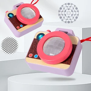 Wooden Educational Simulation Camera Toy for Kids 3-7 Years Boys Girls Kindergarten Accompanying Kaleidoscope Fun Play Set