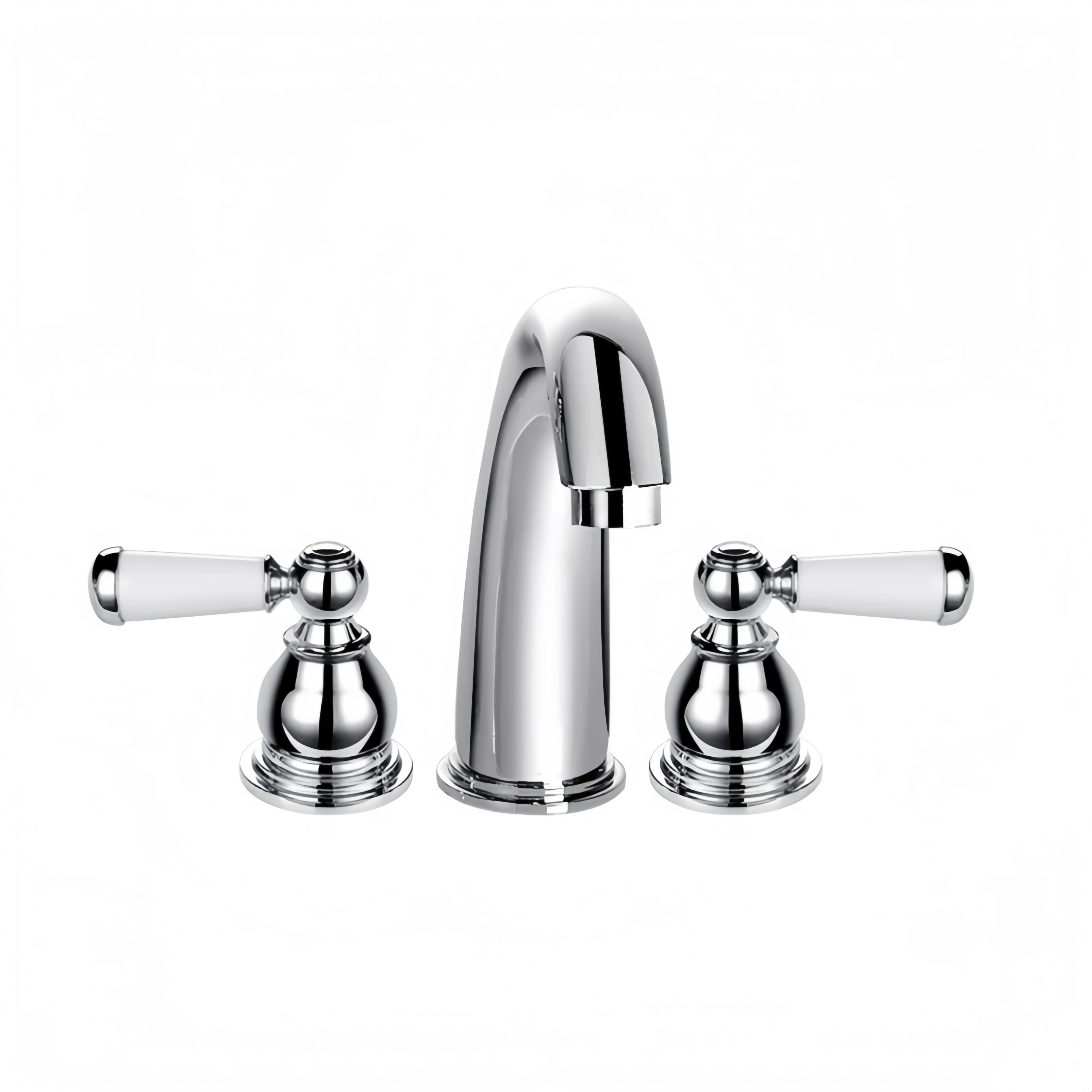 Luxury Ceramic Lever Handles Brass Basin Tap - Chrome 