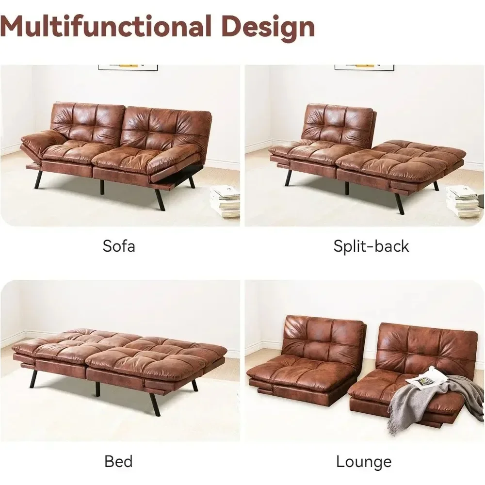 Modern Convertible Folding Futon Sofa Couch Bed Foldable Memory Foam ...
