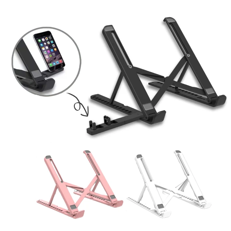 Factory Price 2 in 1 ABS Laptop Mobile Phone Stand Heightening Cooling Stand Adjustable Laptop Stand