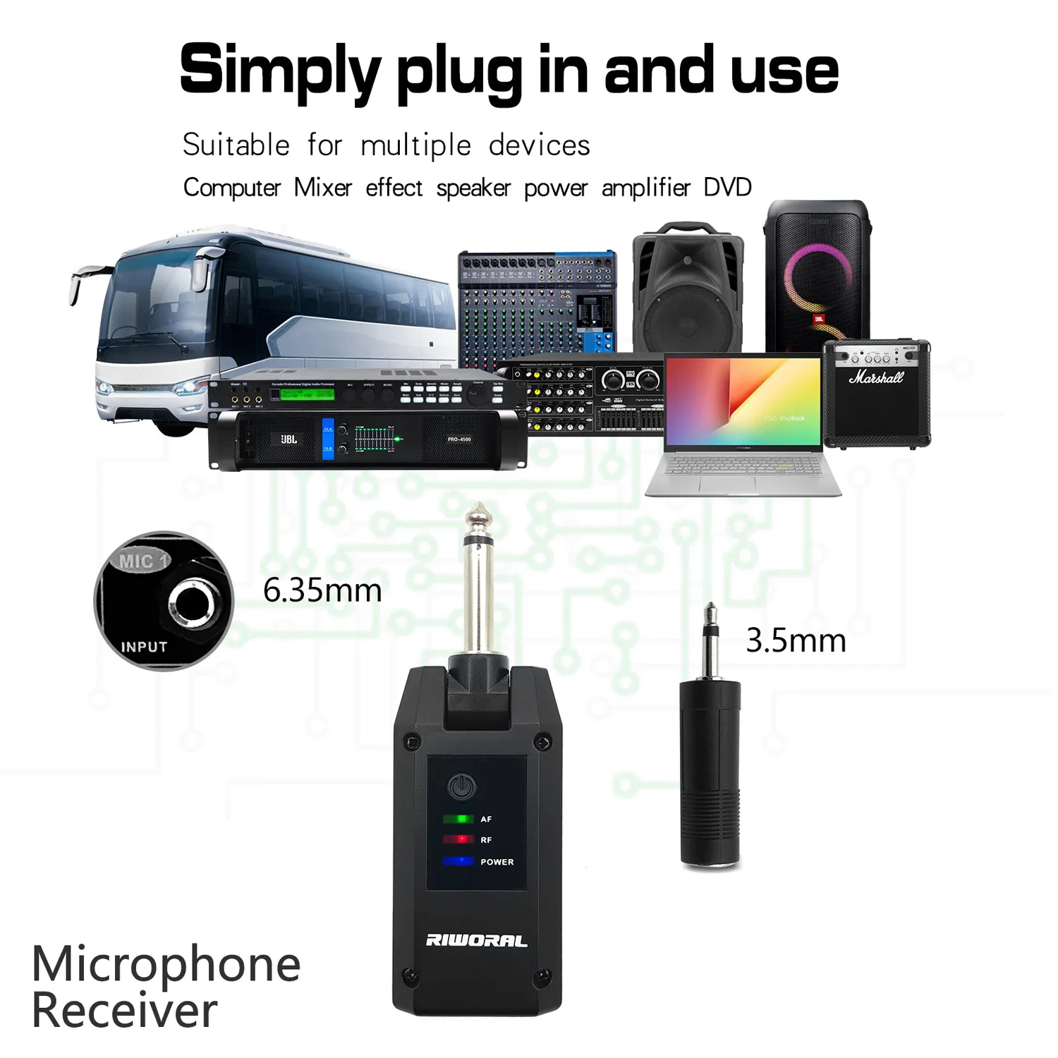 RW218 Professional Uhf Recording Mic - Wireless Lavalier