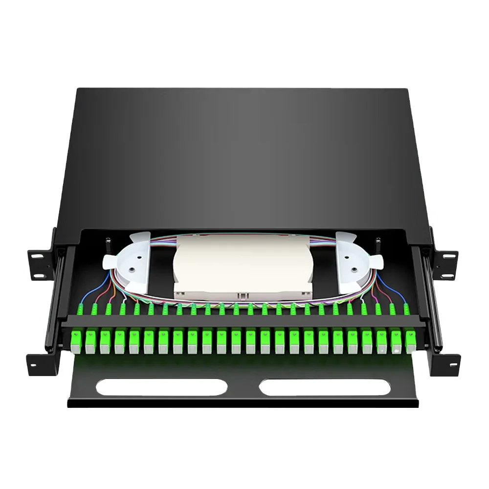 OEM SC LC FC / UPC/APC 24/144 Ports 24/48/96 Cores Rack Mount Fiber Optic Patch Panel ODF