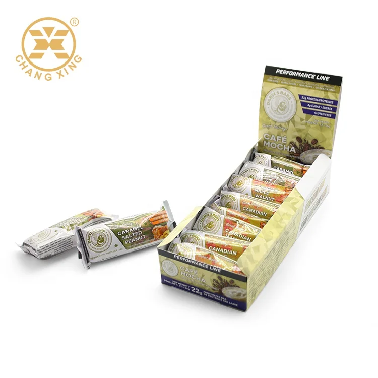 Custom Printed Cardboard Counter Display Boxes For Energy Bar Chocolate