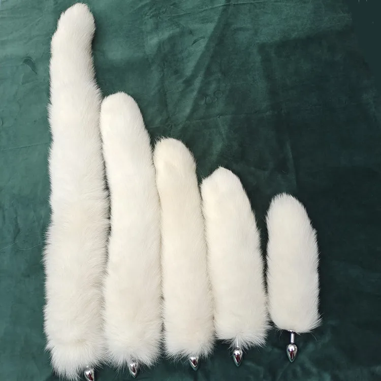 Wirklich Fuchs Fell Plug Butt Tail Hochwertige Hinterhof Metall White Tail  Anal Plug Grohandel Erotik Spielzeug Katze Schwanz Anal Plug