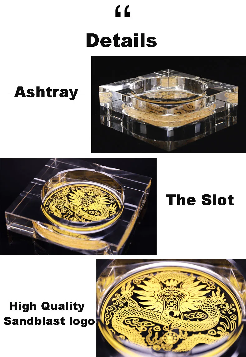 product wholesale smoking set crystal ashtray customize portable car glass gift box classic transparent water pipes smoking herb glass-34